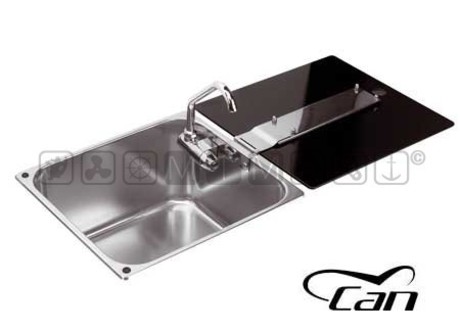 POLISHED STAINLESS STEEL SINK AND COVER